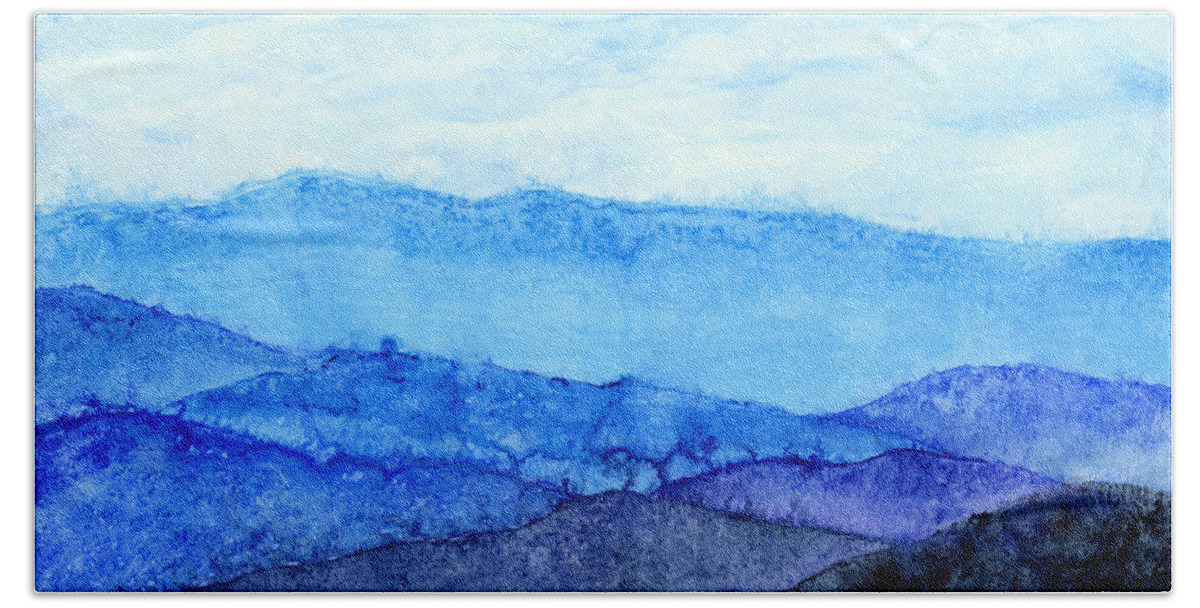 Mountain Hand Towel featuring the painting Blue Ridge Mountains by Hailey E Herrera