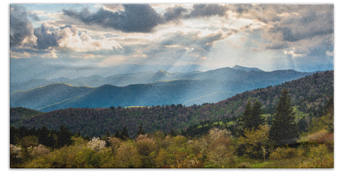 Blue Ridge Parkway Hand Towel featuring the photograph Blue Ridge Parkway North Carolina Mountains Gods Country by Dave Allen