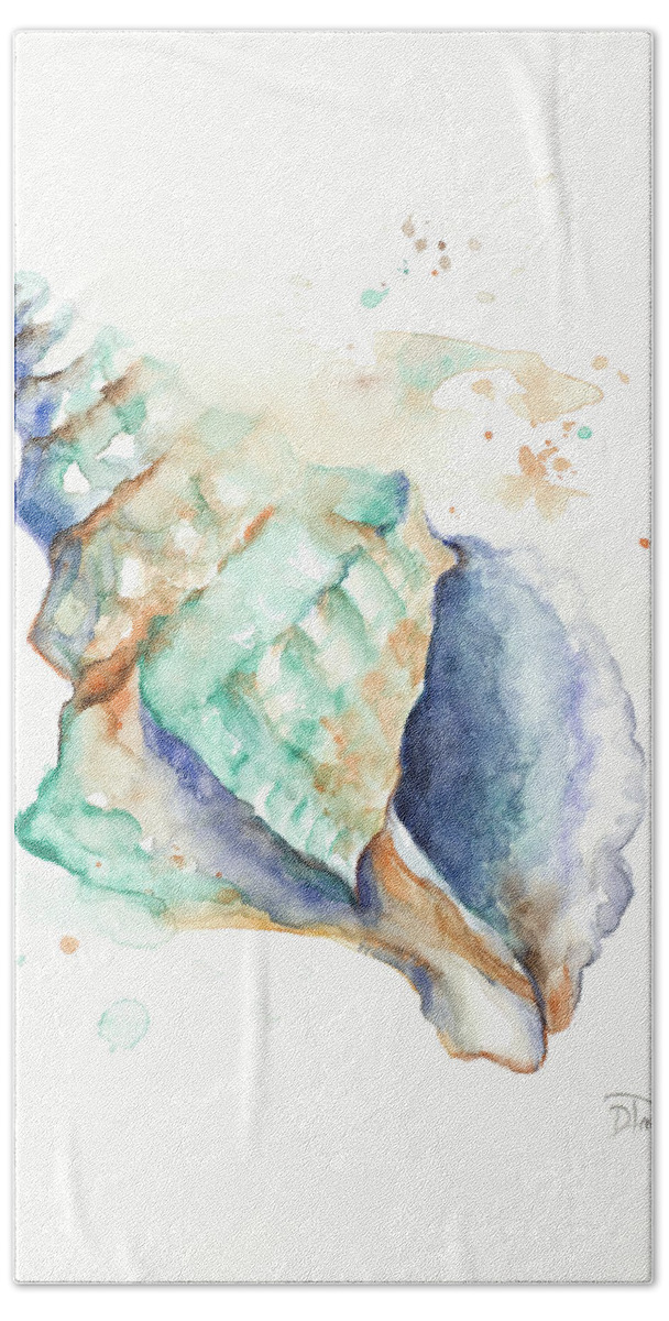 Blue Hand Towel featuring the painting Blue Shell by Patricia Pinto
