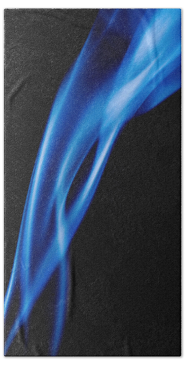 Smoke Abstract Bath Towel featuring the photograph Blue Smoke abstract by Michalakis Ppalis