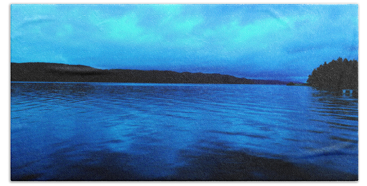 Hood Canal Bath Towel featuring the photograph Blue Water In The Morn by Jeff Swan