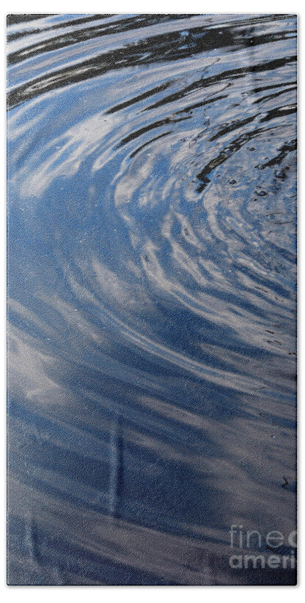 Water Bath Towel featuring the photograph Blue Water Ripples by Nancy Mueller