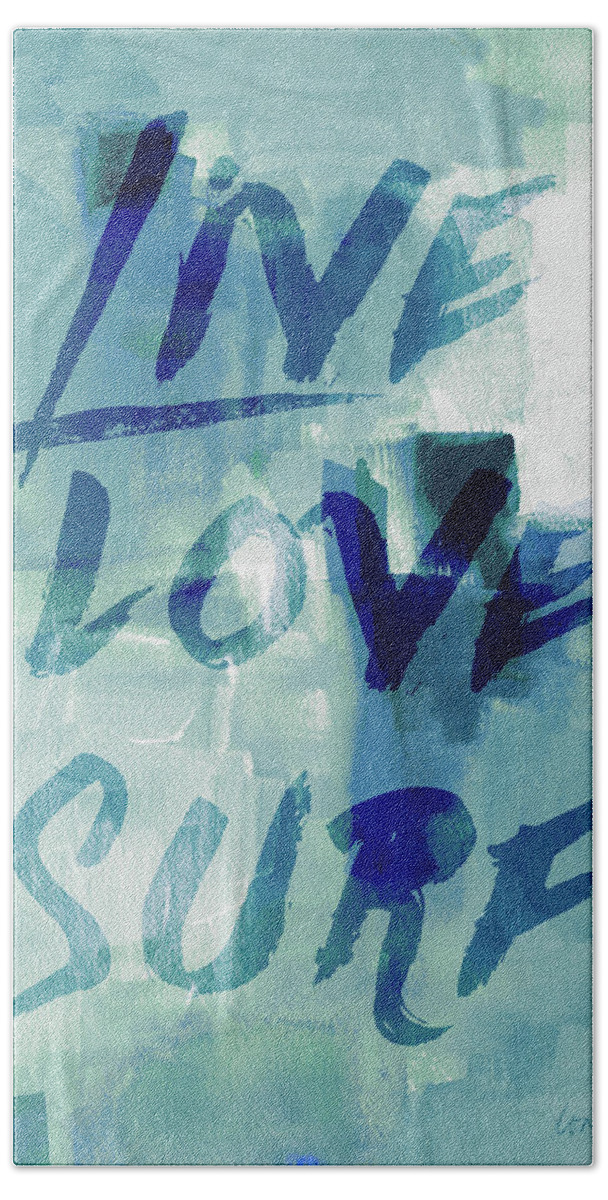 Blue Hand Towel featuring the digital art Blue Waves II by Lanie Loreth