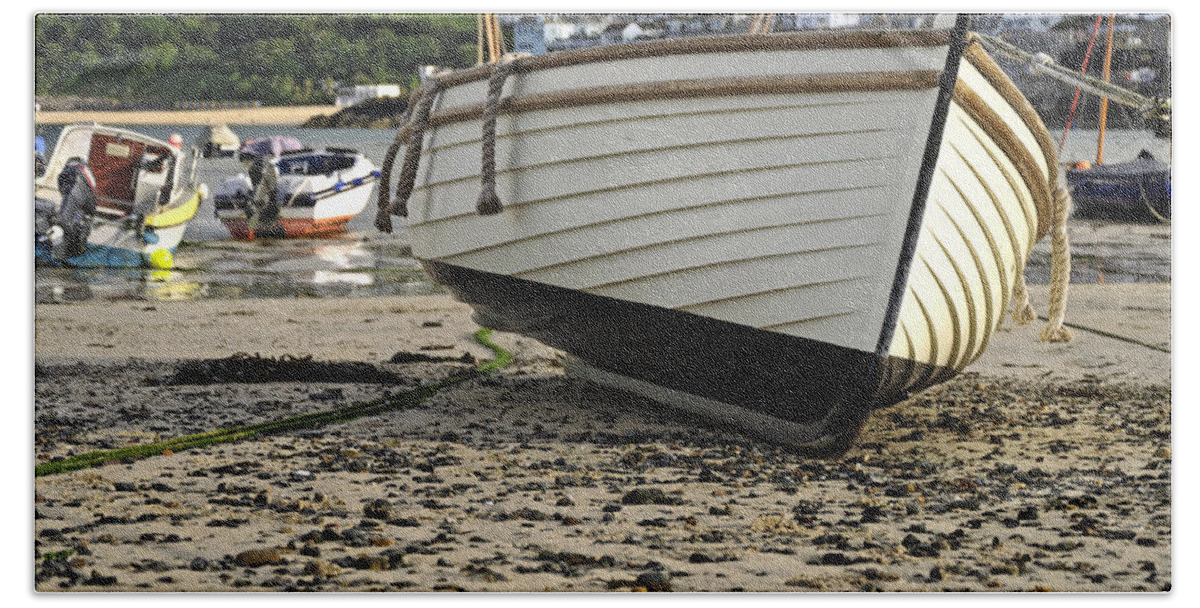 Britain Bath Towel featuring the photograph Boat On The Beach - St Ives Harbour by Rod Johnson