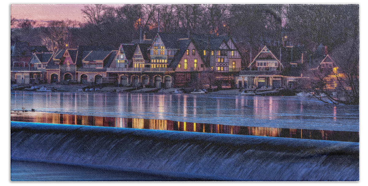 Boat House Row Bath Towel featuring the photograph Boathouse Row by Susan Candelario