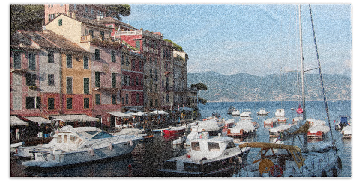 Europe Hand Towel featuring the photograph Boats in an Italian harbor by Matt Swinden