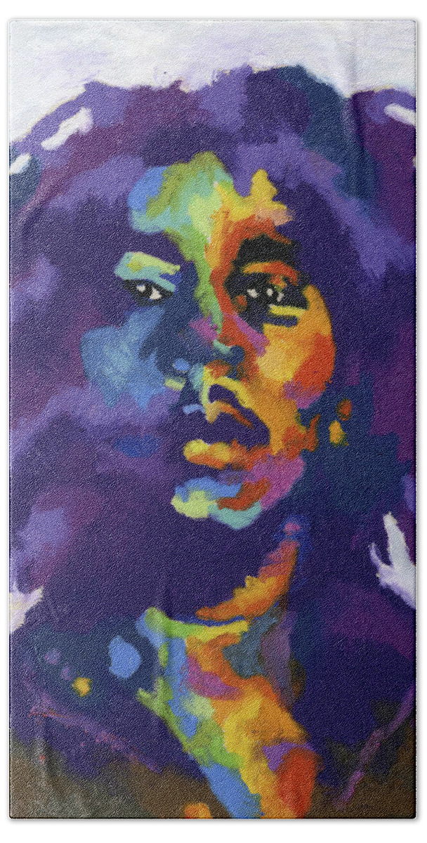 Bob Marley Hand Towel featuring the painting Bob Marley by Stephen Anderson