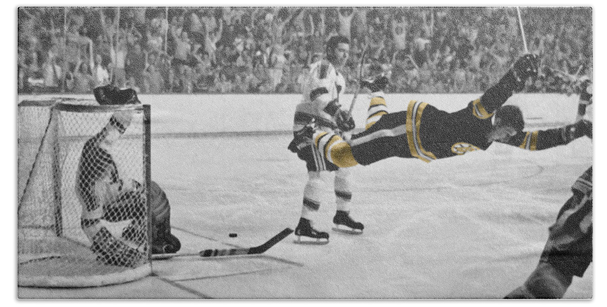 Hockey Hand Towel featuring the photograph Bobby Orr 2 by Andrew Fare