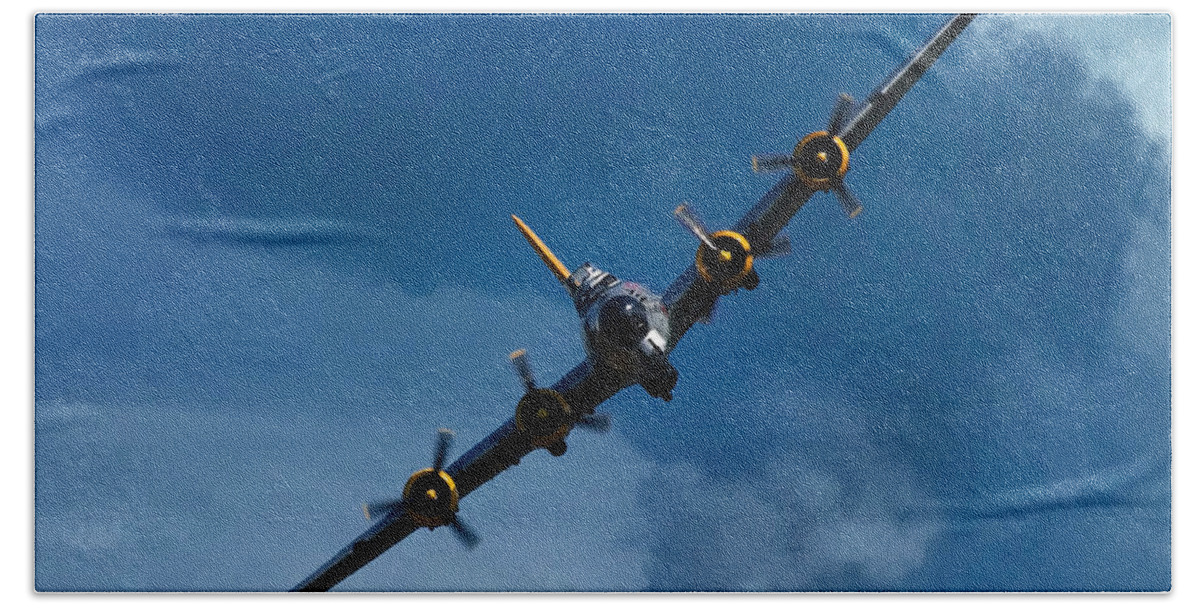 3scape Bath Towel featuring the photograph Boeing B-17 Flying Fortress by Adam Romanowicz
