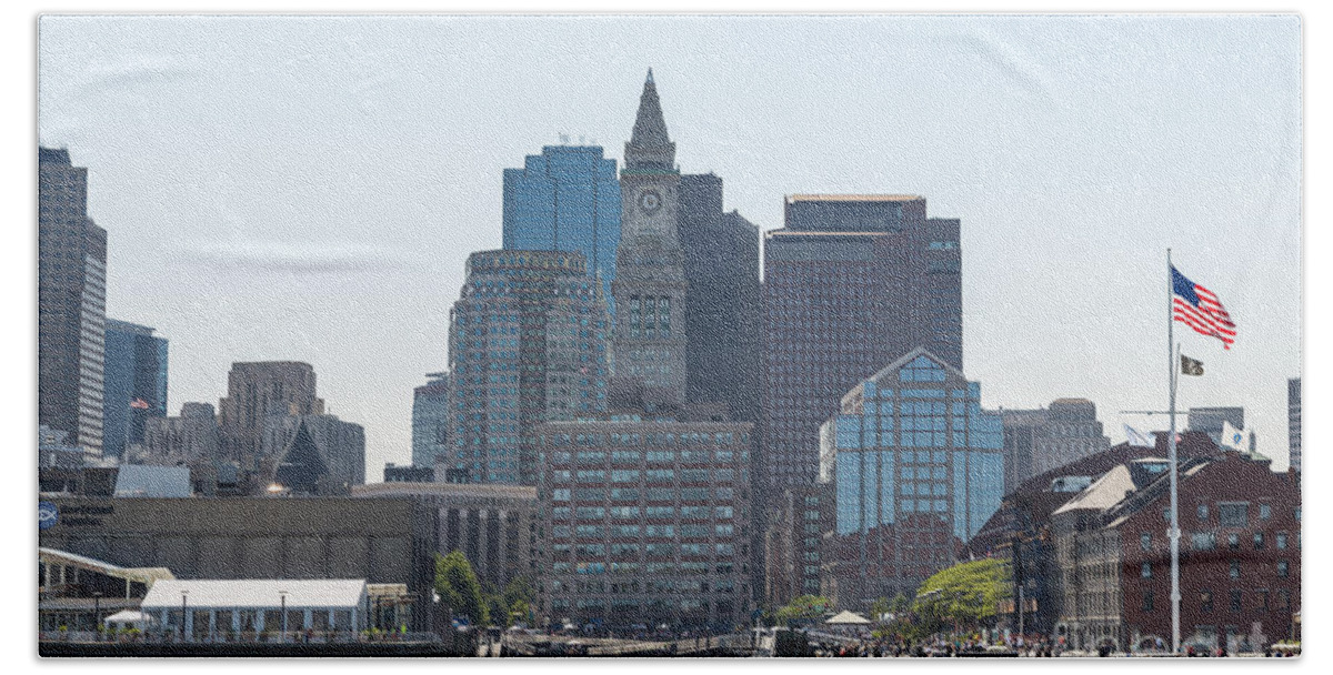 Boston Hand Towel featuring the photograph Boston Custom House by Beverly Tabet
