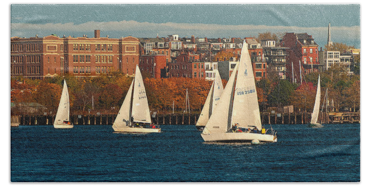 Boston Bath Towel featuring the photograph Boston Harbor by Paul Mangold