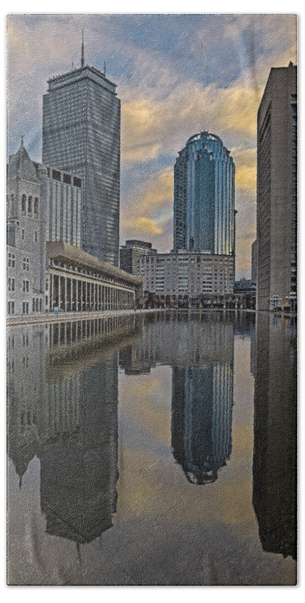 Boston Bath Towel featuring the photograph Boston Reflections by Susan Candelario