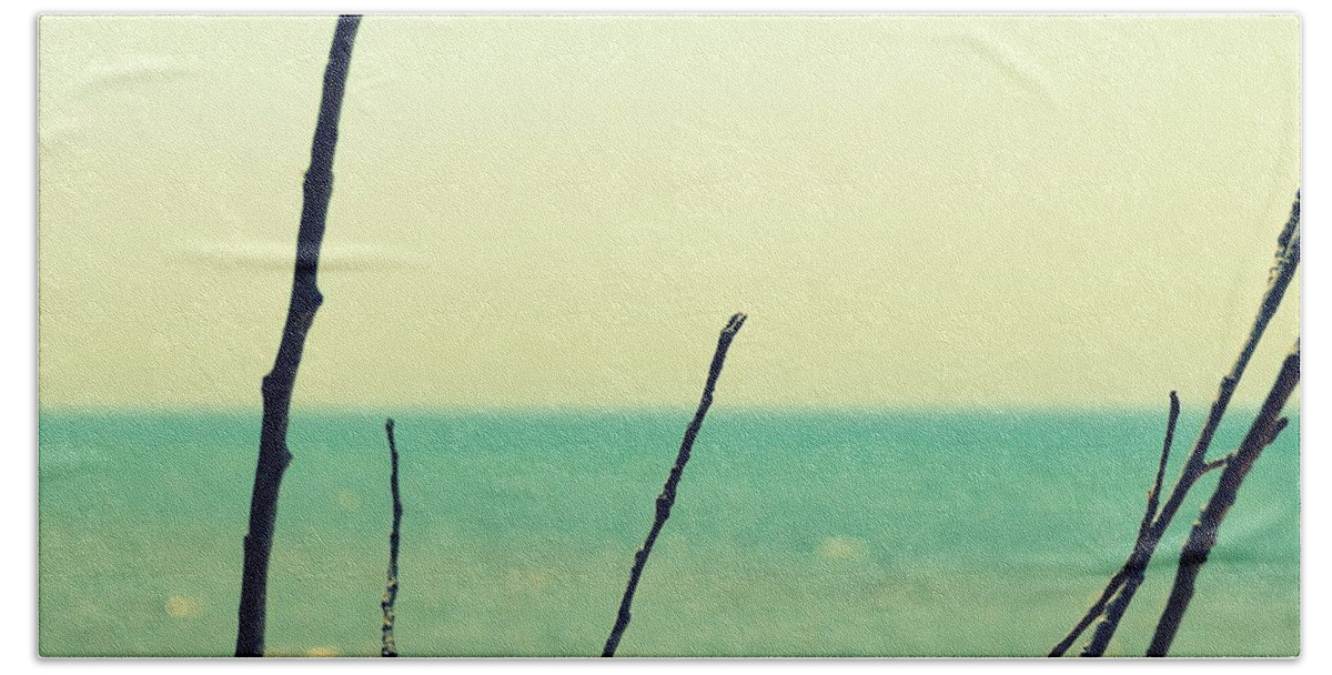 Beach Bath Towel featuring the photograph Branches on the Beach by Michelle Calkins