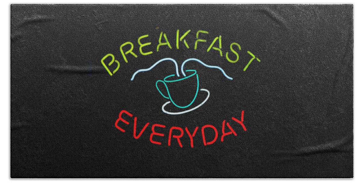 Red Hand Towel featuring the photograph Breakfast Everyday by E Faithe Lester
