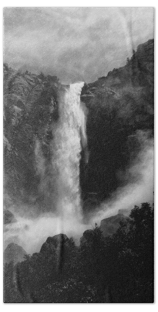 Water Hand Towel featuring the photograph Bridalveil Falls by Cat Connor