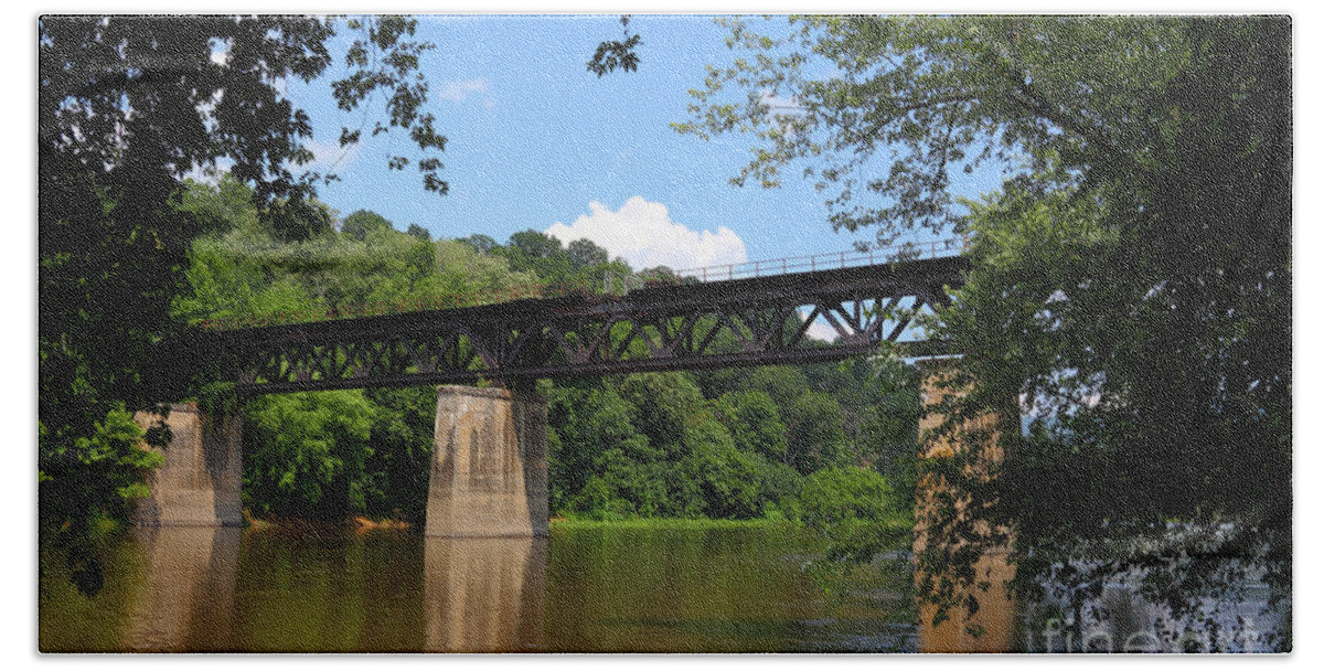 Potomac River Bath Towel featuring the photograph Bridge Crossing the Potomac River by James Brunker
