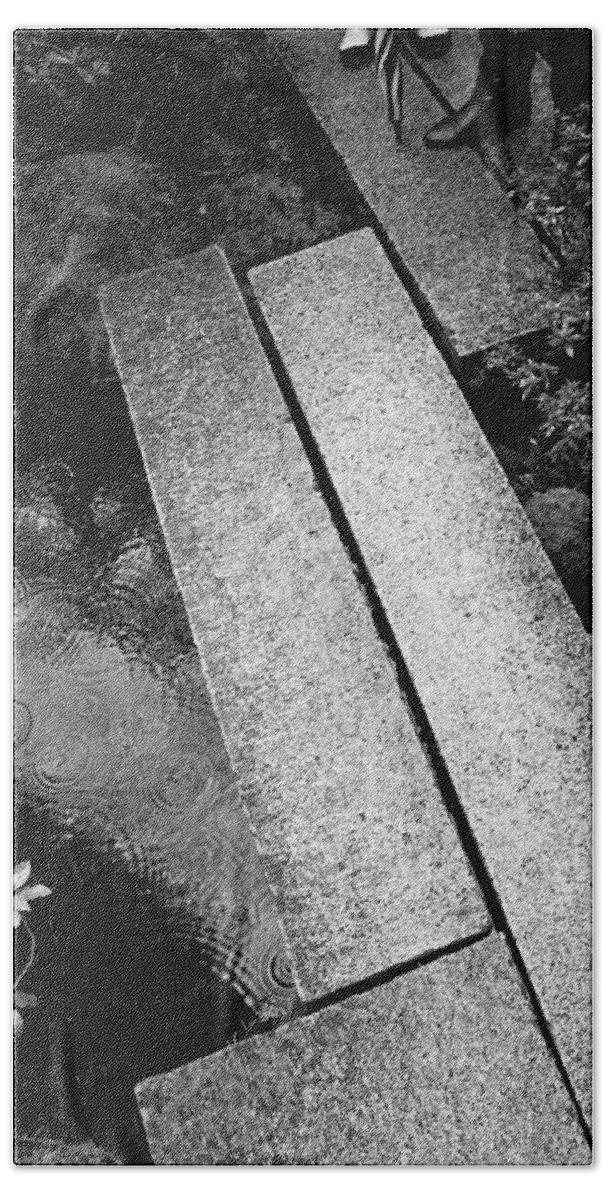 Bridge Bath Towel featuring the photograph Bridge over Pond by Niels Nielsen