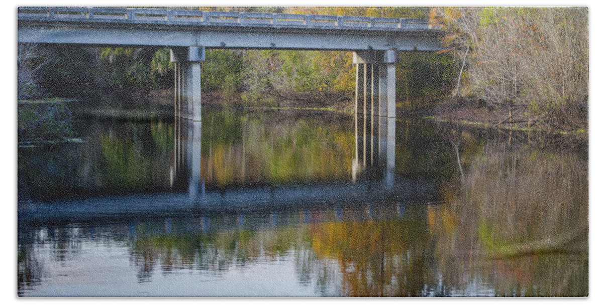 Bridge Hand Towel featuring the photograph Bridge Over Wilderness Park by Carolyn Marshall