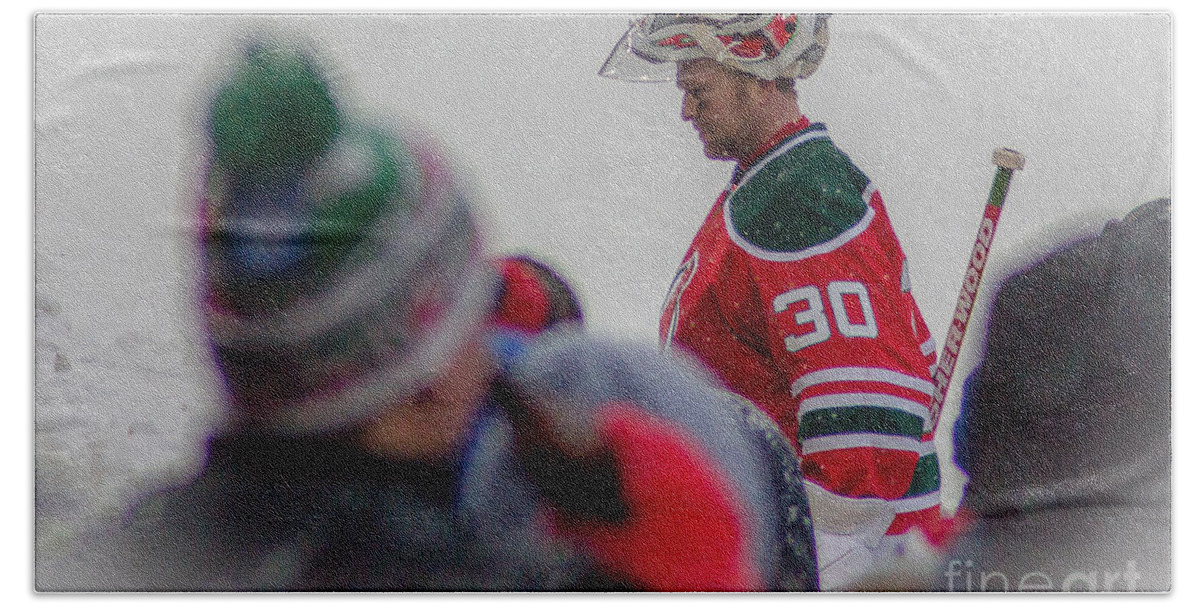 Martin Brodeur Hand Towel featuring the photograph Brodeur by David Rucker