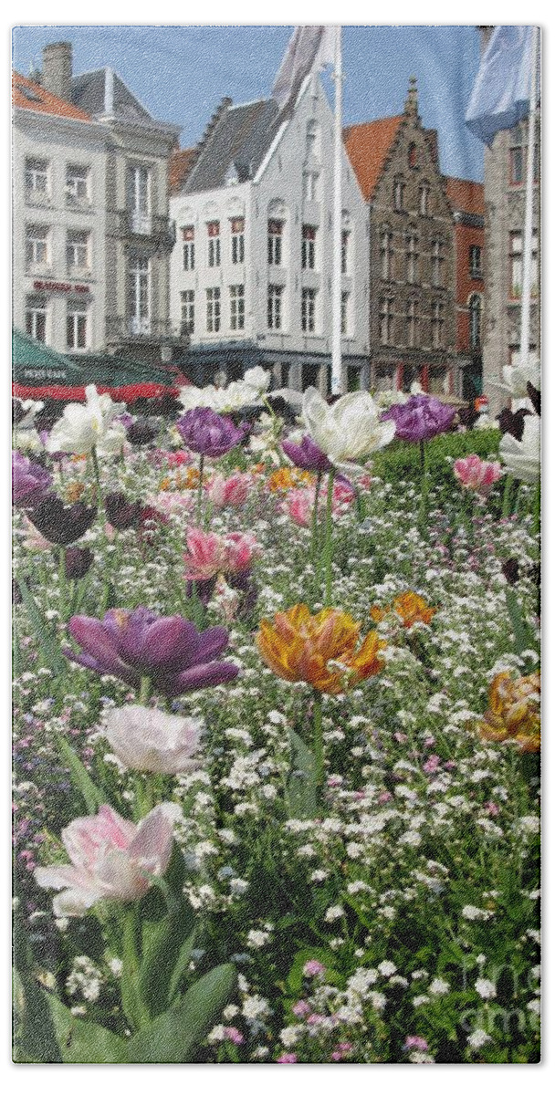 Brugge Hand Towel featuring the photograph Brugge In Spring by Ausra Huntington nee Paulauskaite