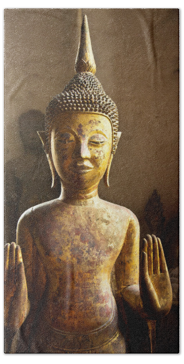 Buddha Hand Towel featuring the photograph Buddhist Statues G - Photograph by Jo Ann Tomaselli by Jo Ann Tomaselli