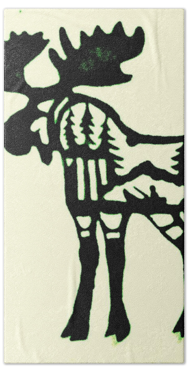 Bull Moose Bath Towel featuring the photograph Bull Moose 2 by Larry Campbell