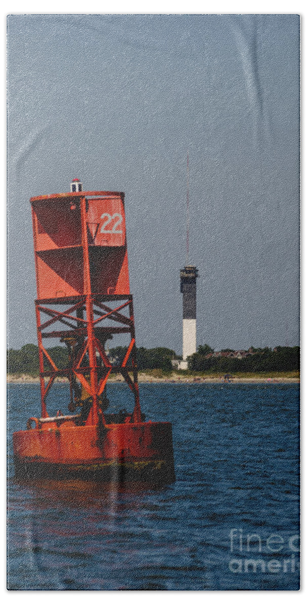 Sullivan's Island Lighthouse Bath Sheet featuring the photograph Buoy to Lighthouse by Dale Powell