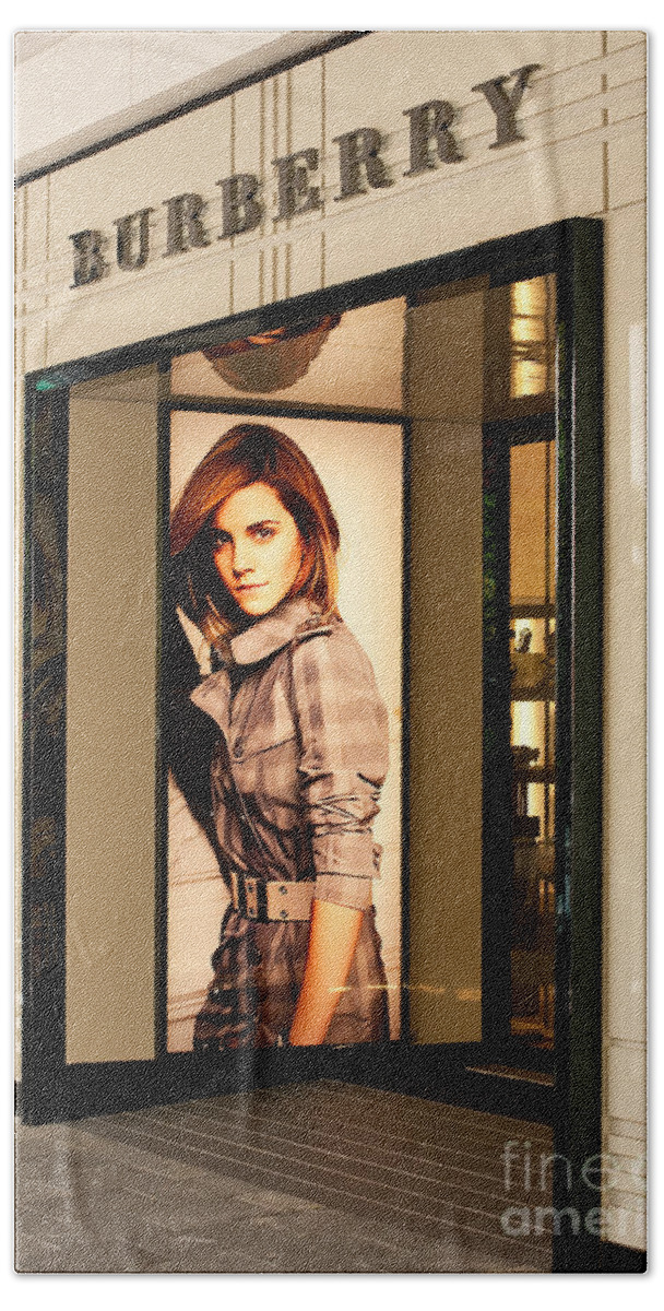 Burberry Hand Towel featuring the photograph Burberry Emma Watson 02 by Rick Piper Photography