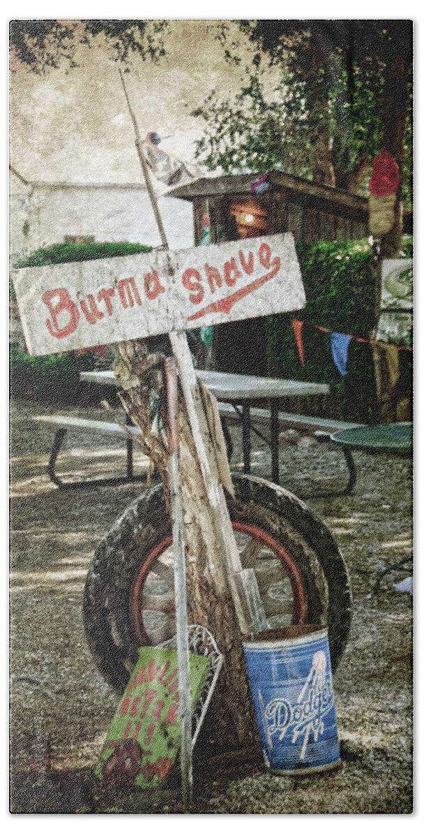 Shed Hand Towel featuring the photograph Burma Shave sign by RicardMN Photography