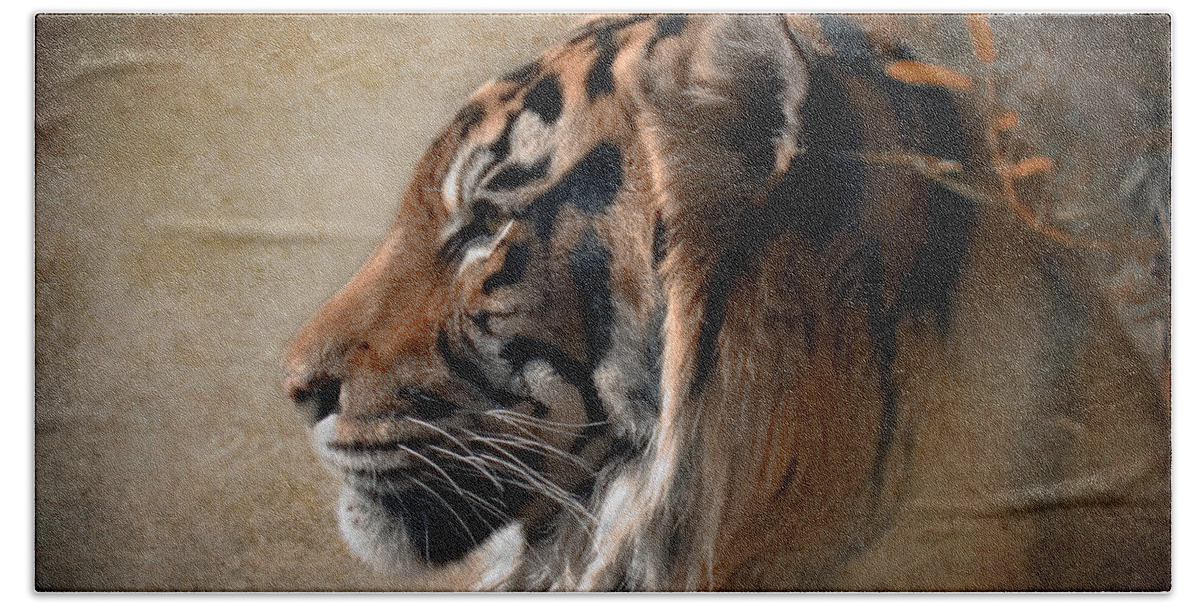 Tiger Bath Sheet featuring the photograph Burning Bright by Betty LaRue