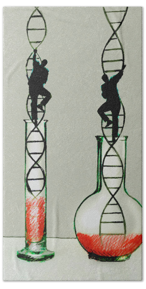 Adult Bath Towel featuring the photograph Businessmen Climbing Double Helix by Ikon Ikon Images