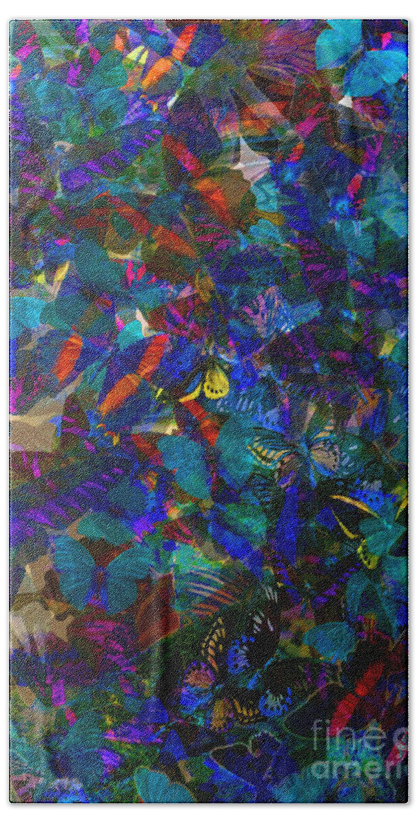 Butterflys Hand Towel featuring the photograph Butterfly Collage Blue by Robert Meanor