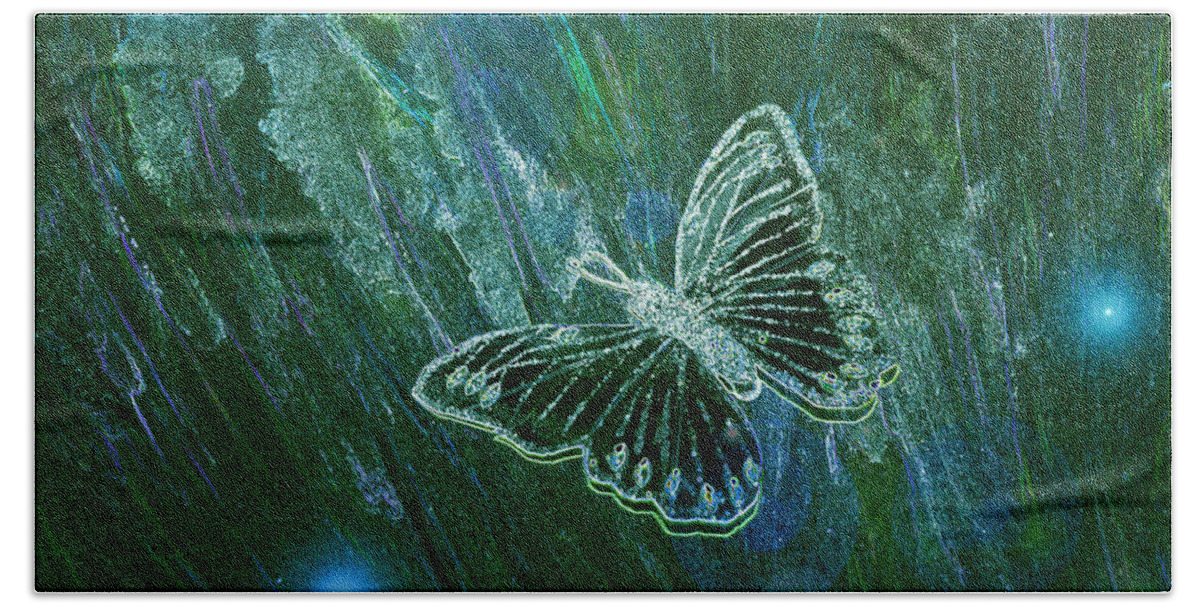First Star Art Bath Towel featuring the painting Butterfly Magic by jrr by First Star Art