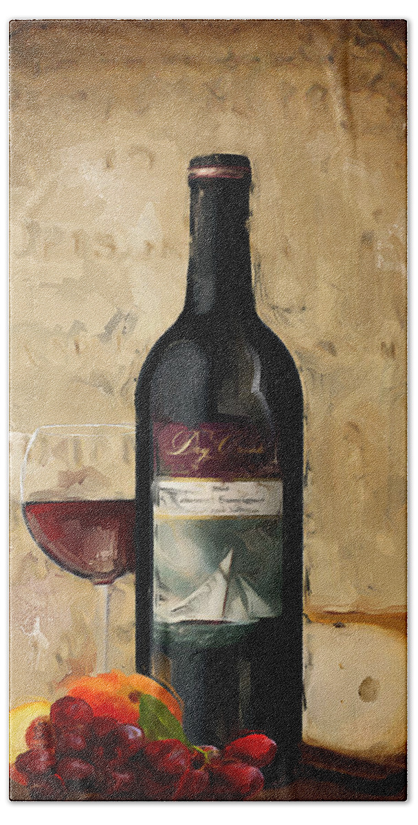 Wine Hand Towel featuring the painting Cabernet IV by Lourry Legarde