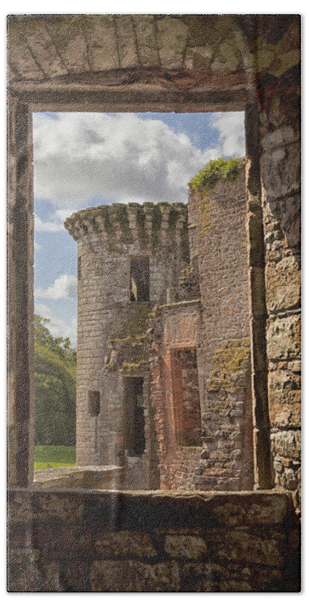 Castle Bath Towel featuring the photograph Caerlaverock Castle by Eunice Gibb