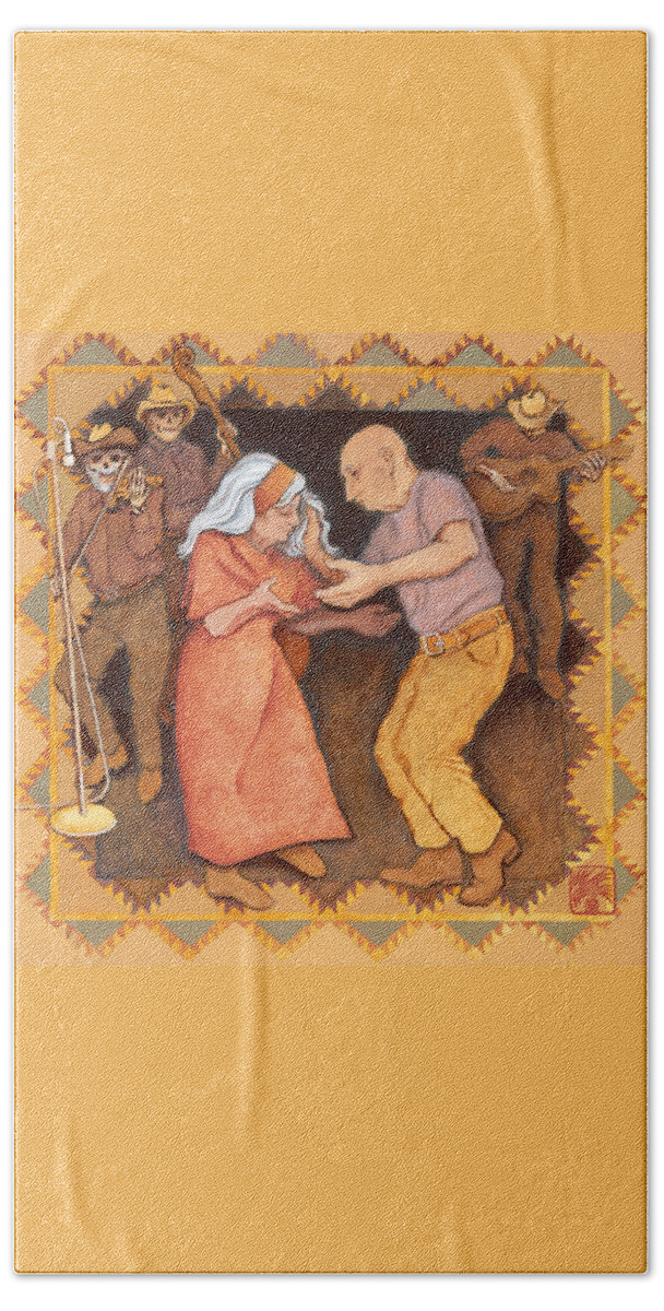 Art Scanning Hand Towel featuring the painting Cajun Stomp by Ruth Hooper