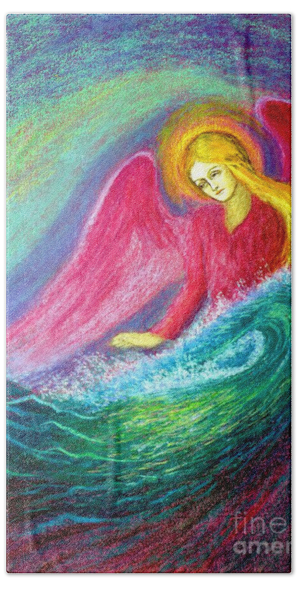 Spiritual Hand Towel featuring the painting Calming Angel by Jane Small