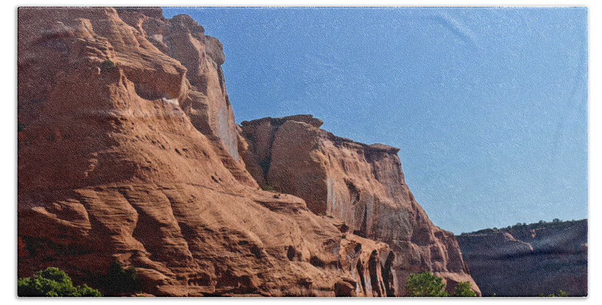 Navajo Bath Sheet featuring the photograph Canyon DeChelly Navajo Nation by Bob and Nadine Johnston