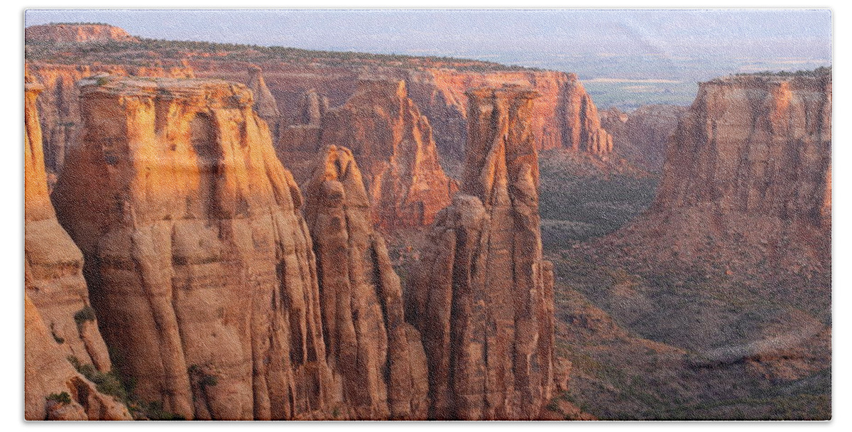 American West Hand Towel featuring the photograph Canyons and Monoliths by Eric Glaser