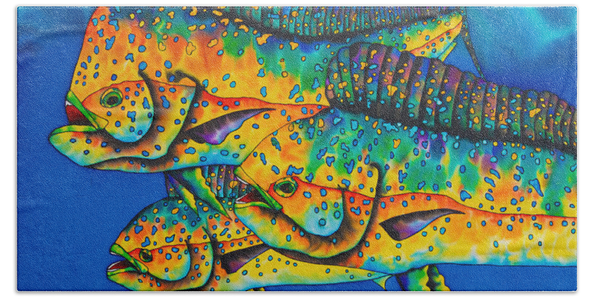 Mahi Mahi Hand Towel featuring the painting Caribbean Mahi Mahi - Dorado Fish by Daniel Jean-Baptiste
