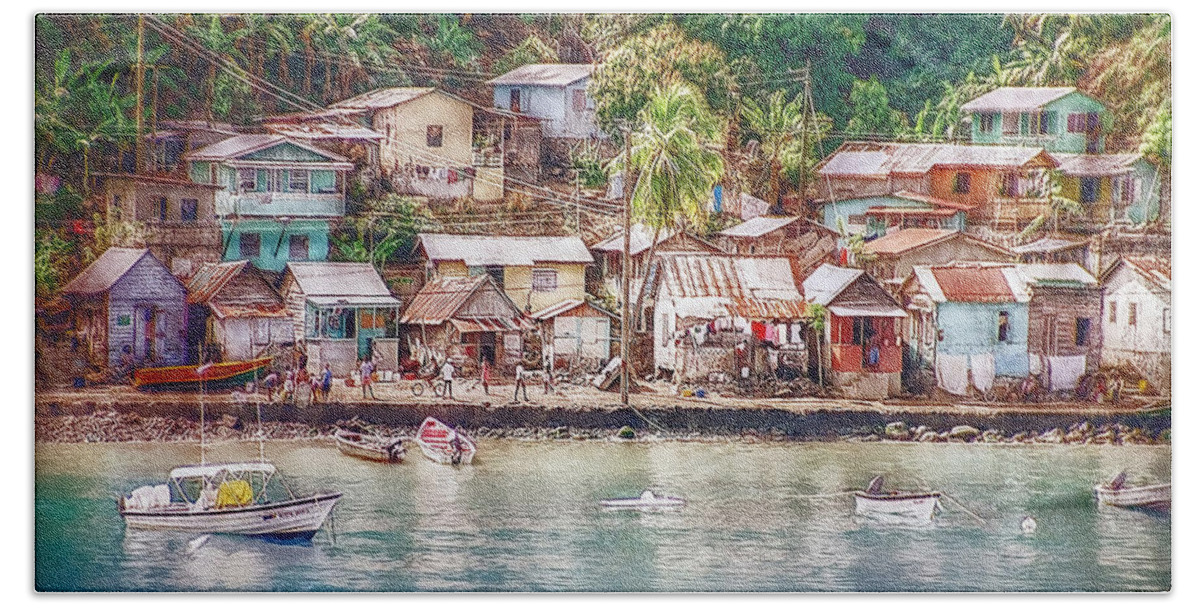 Karibik Bath Towel featuring the photograph Caribbean Village by Hanny Heim