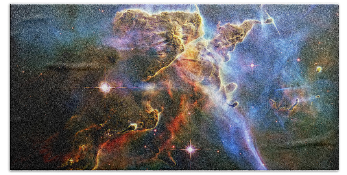 Universe Bath Towel featuring the photograph Carina Nebula 6 by Jennifer Rondinelli Reilly - Fine Art Photography