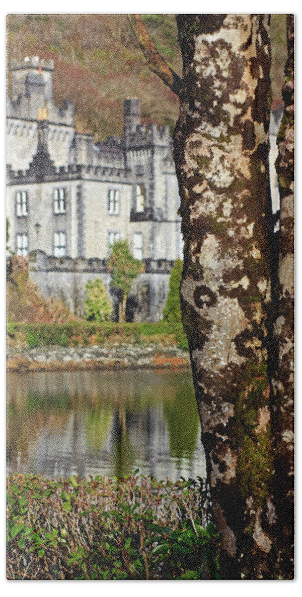 Castles Hand Towel featuring the photograph Castle Behind the Trees by Jennifer Robin