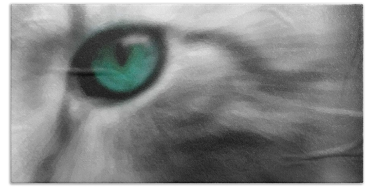 Cat's Eye Hand Towel featuring the digital art Cat's Eye by Elizabeth McTaggart