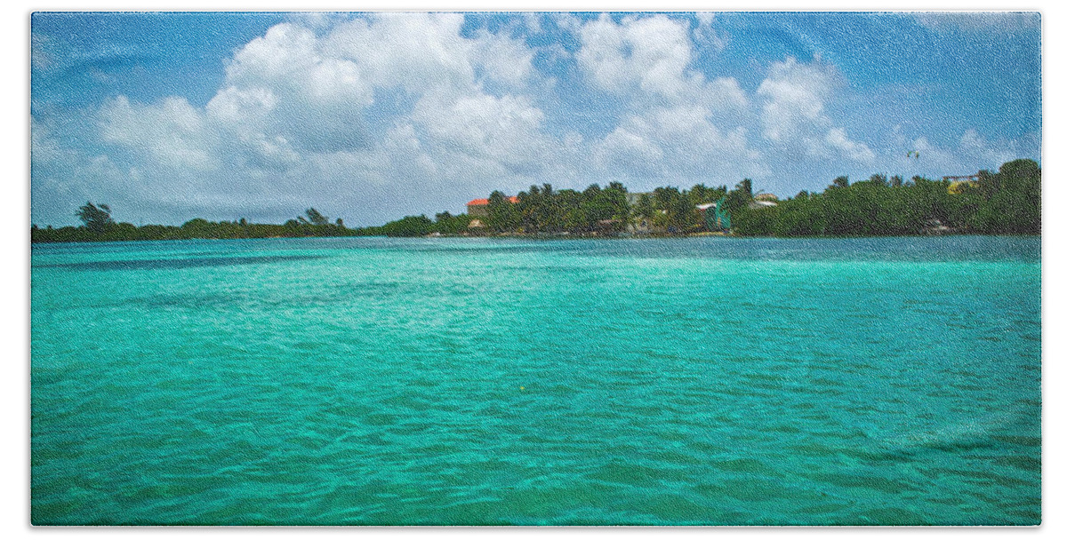 Caulker Cay Hand Towel featuring the photograph Caulker Cay Belize by Kristina Deane