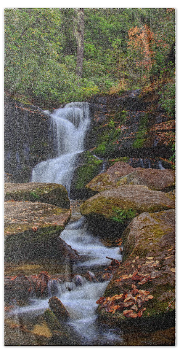 Cedar Rock Falls Bath Towel featuring the photograph Cedar Rock Falls by Shari Jardina