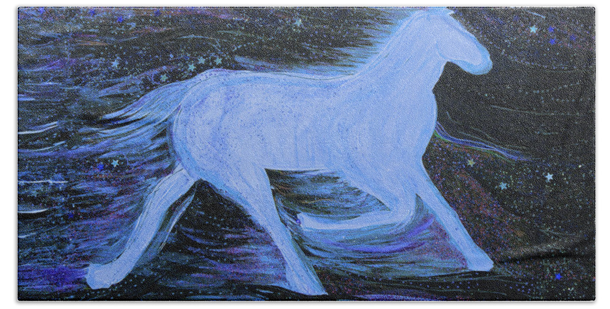 First Star Art Bath Towel featuring the painting Celestial by jrr by First Star Art