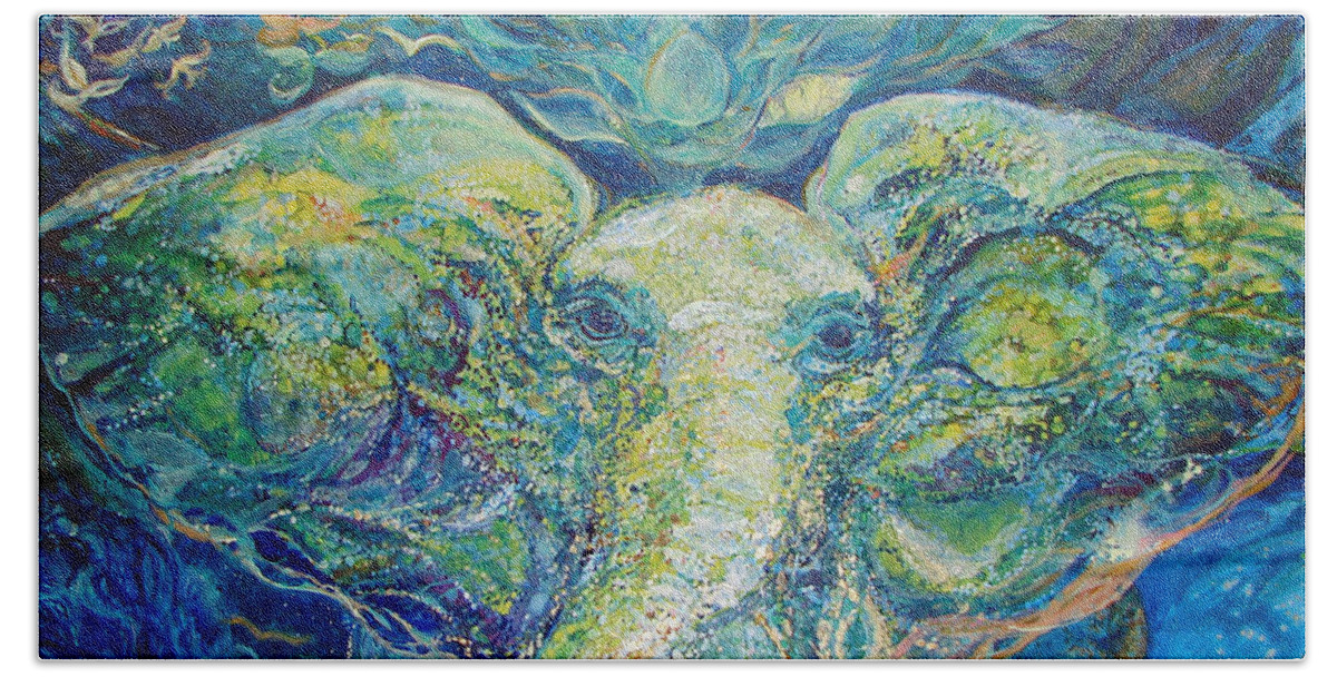 Elephant Hand Towel featuring the painting Channels by Ashleigh Dyan Bayer