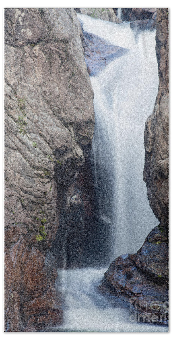 Chasm Falls Bath Towel featuring the photograph Chasm FallsFall River in Rocky Mountain National Park by Fred Stearns