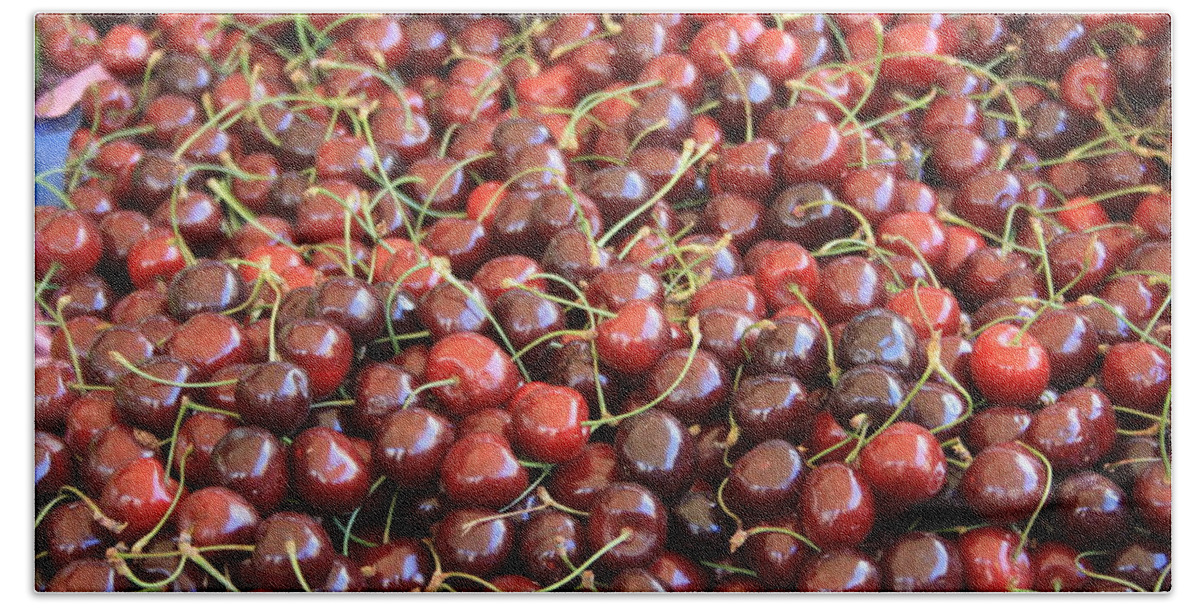 Fruit Bath Sheet featuring the photograph Cherries by Taiche Acrylic Art